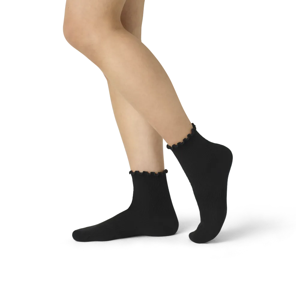 Women's Ruffle Rib Quarter Socks