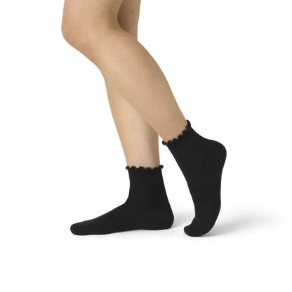 Women's Ruffle Rib Quarter Socks