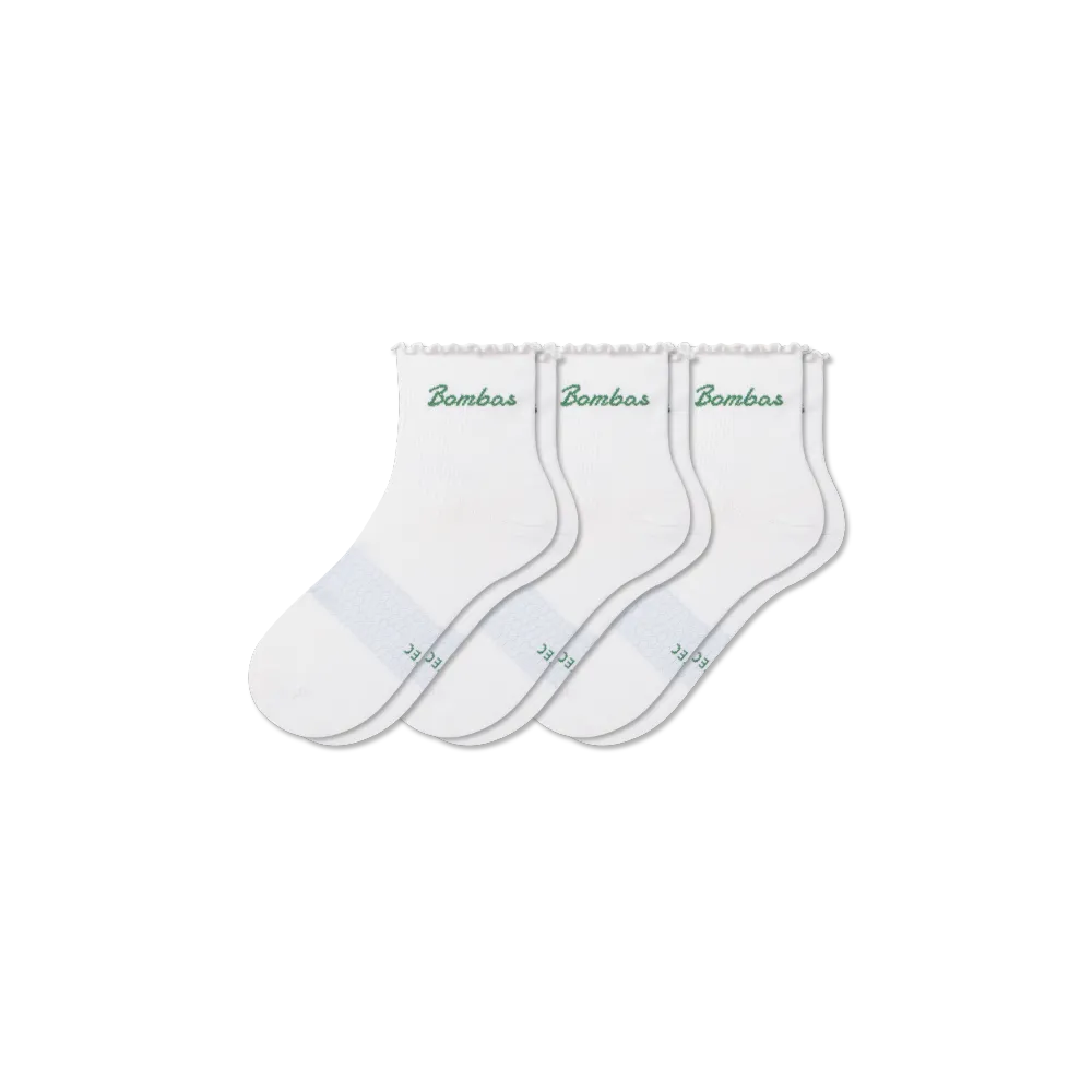 Women¡¯s Ruffle Athletic Quarter Sock 3-Pack
