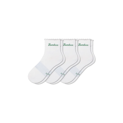 Women¡¯s Ruffle Athletic Quarter Sock 3-Pack