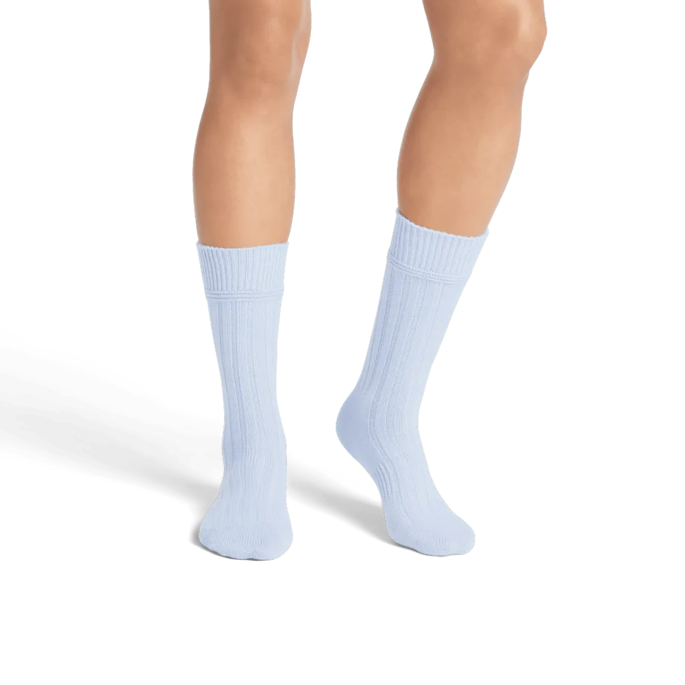 Women's Merino Cashmere Blend Rib Calf Socks