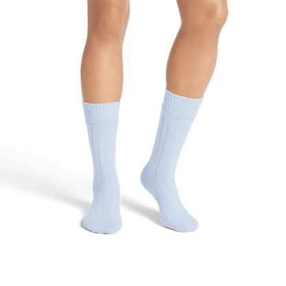 Women's Merino Cashmere Blend Rib Calf Socks