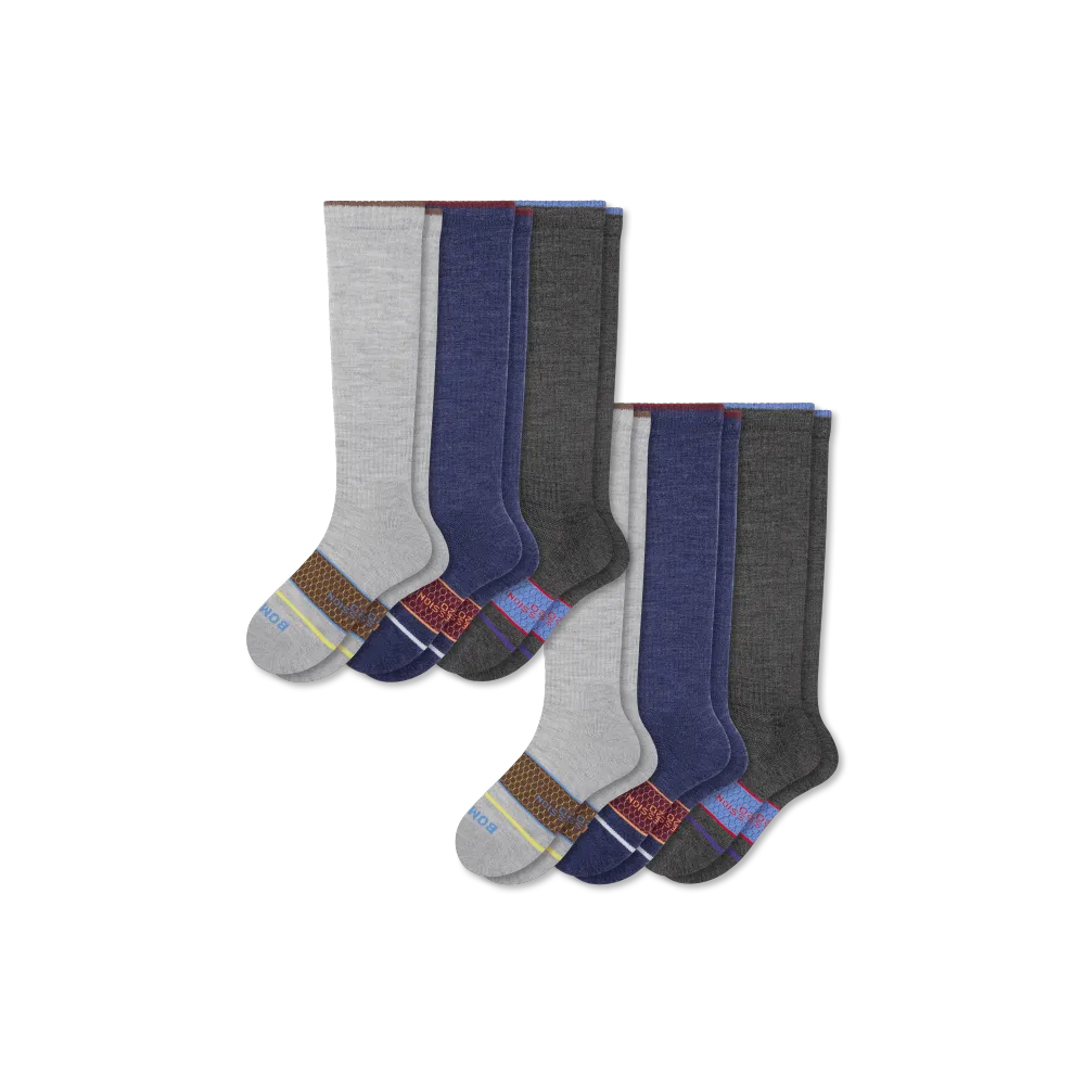 Women's Merino Wool Blend Everyday Compression Sock 6-Pack (15-20mmHg)