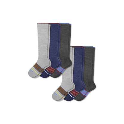 Women's Merino Wool Blend Everyday Compression Sock 6-Pack (15-20mmHg)