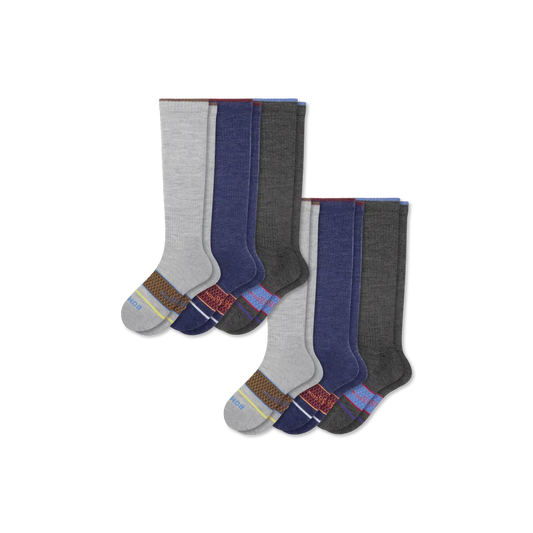 Women's Merino Wool Blend Everyday Compression Sock 6-Pack (15-20mmHg)