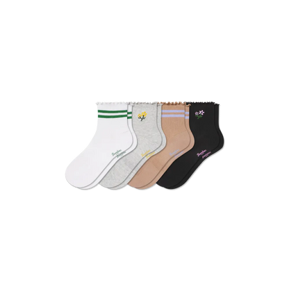 Women's Ruffle Rib Quarter Sock 4-Pack