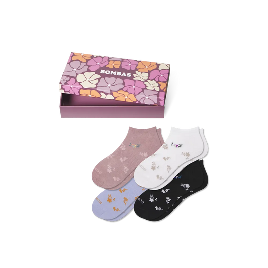 Women's Floral Lightweight Ankle Sock 4-Pack Gift Box