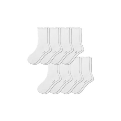 Women's Ruffle Rib Half Calf Sock 8-Pack