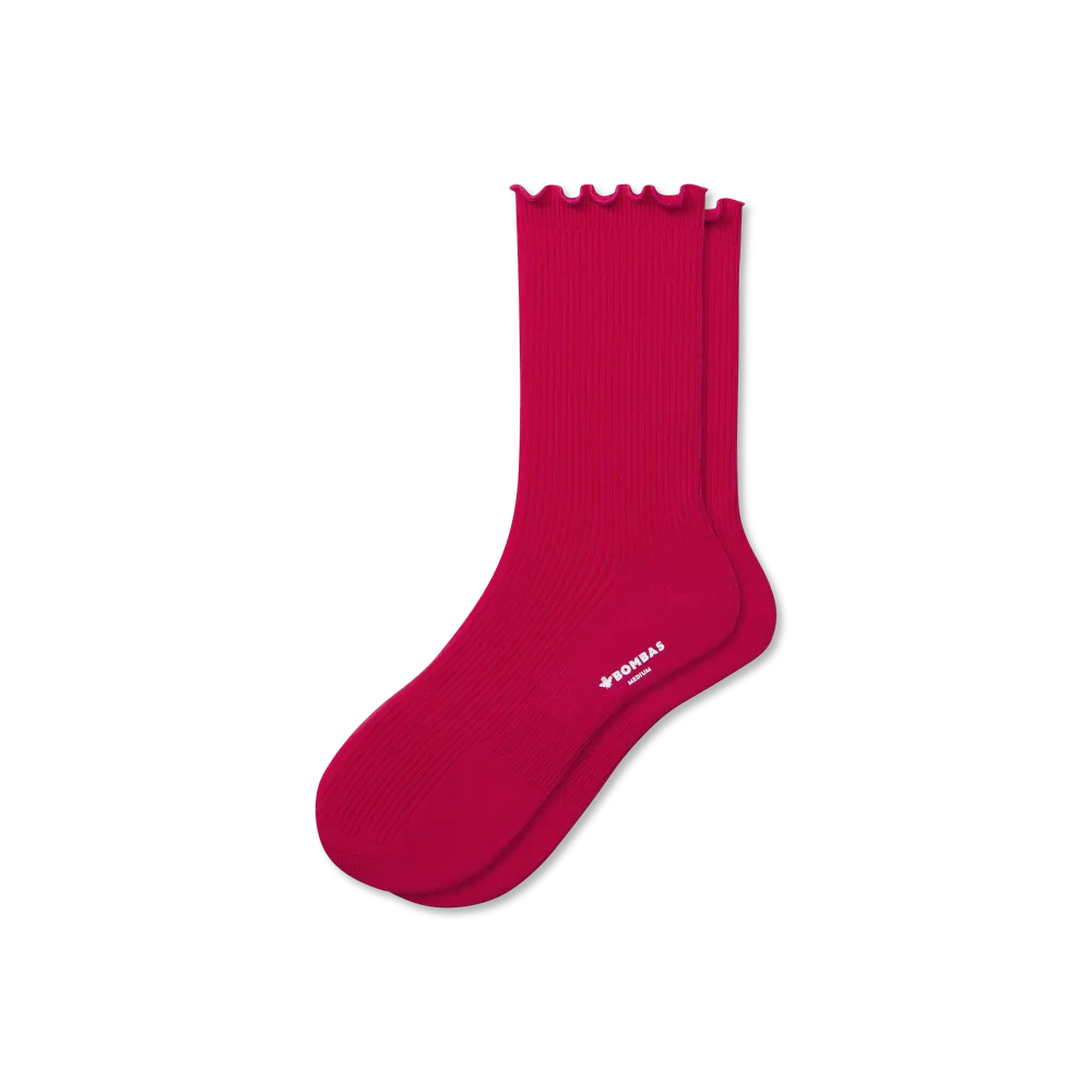 Women's Ruffle Rib Half Calf Socks