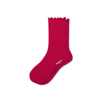 Women's Ruffle Rib Half Calf Socks