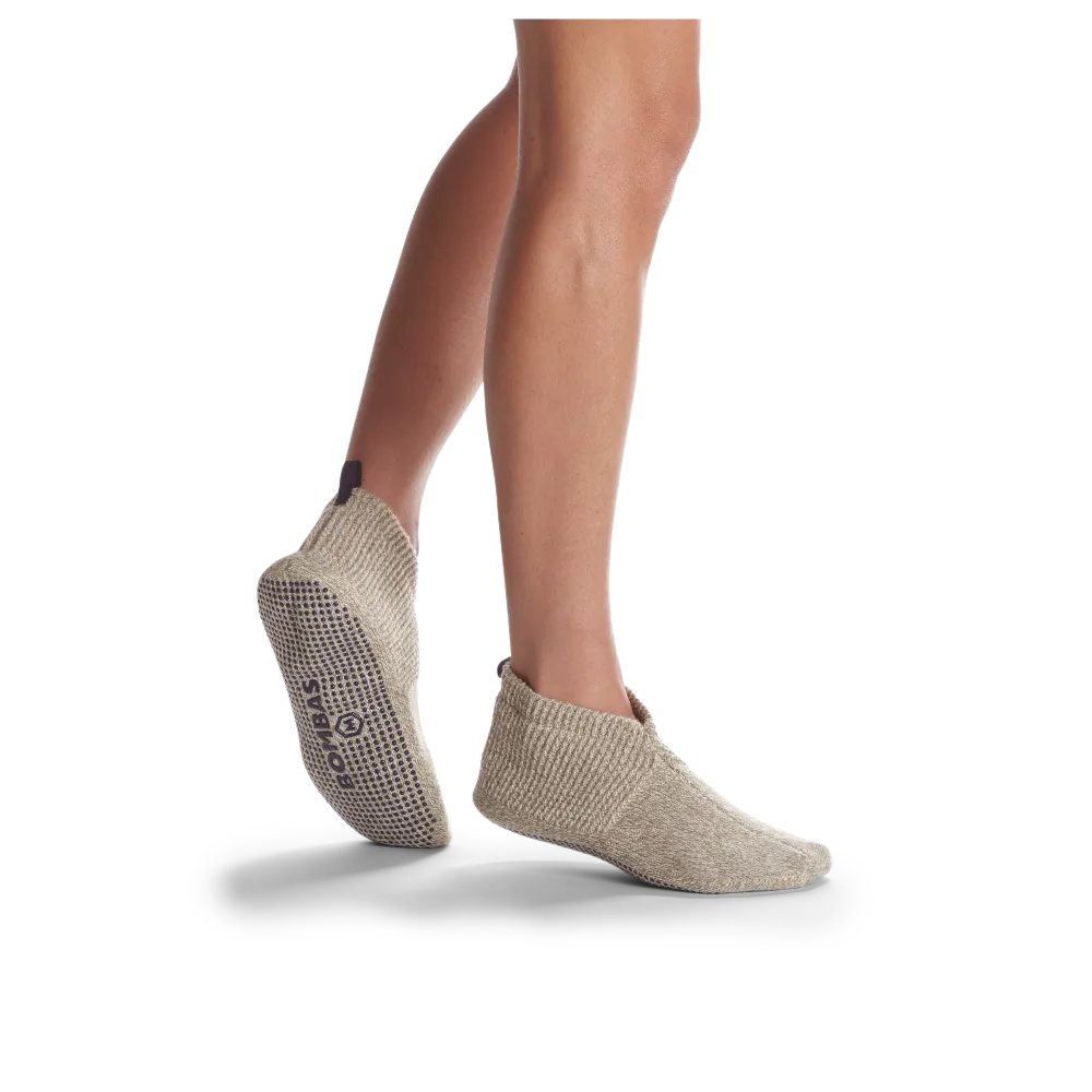 Women's Travel Compression Sock and Gripper Slipper 2-Pack