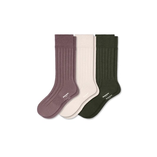 Women's Merino Cashmere Blend Rib Calf Sock 3-Pack