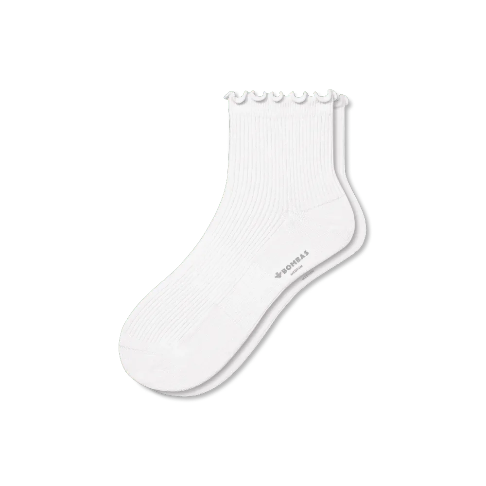 Women's Ruffle Rib Quarter Socks