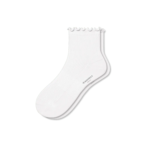 Women's Ruffle Rib Quarter Socks