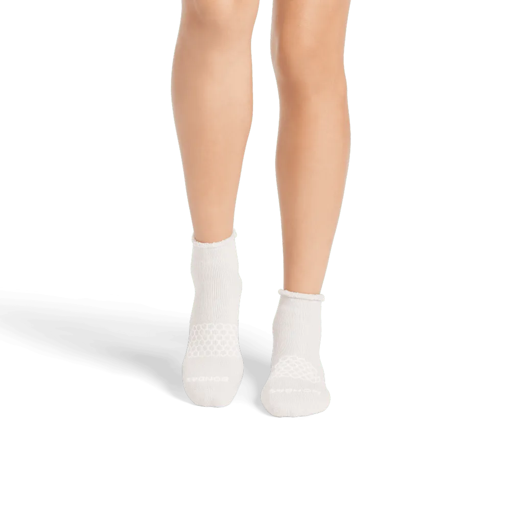 Women's Merino Wool Blend Roll-Top Gripper House Sock 3-Pack