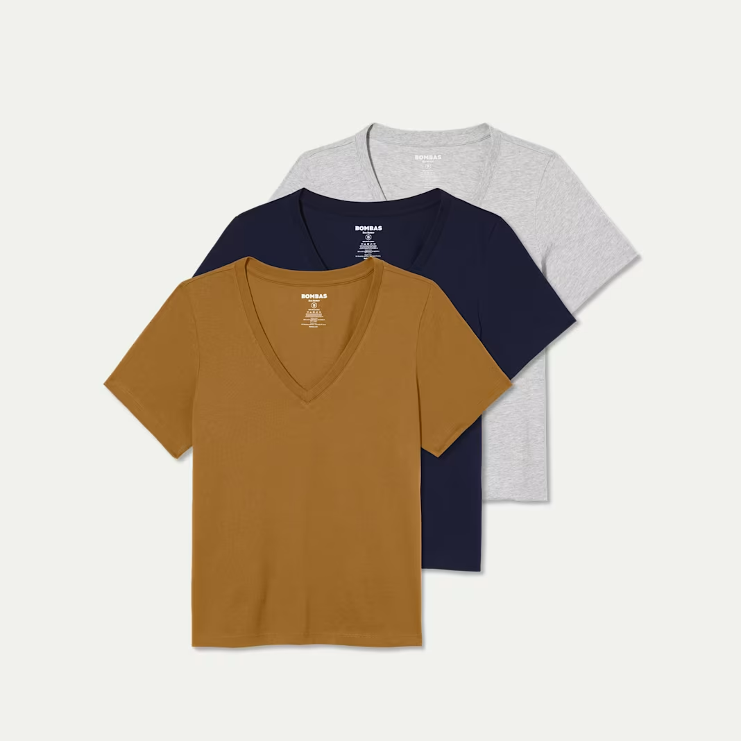Women's Pima Cotton V-Neck T-Shirt 3-Pack