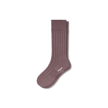 Women's Merino Cashmere Blend Rib Calf Socks