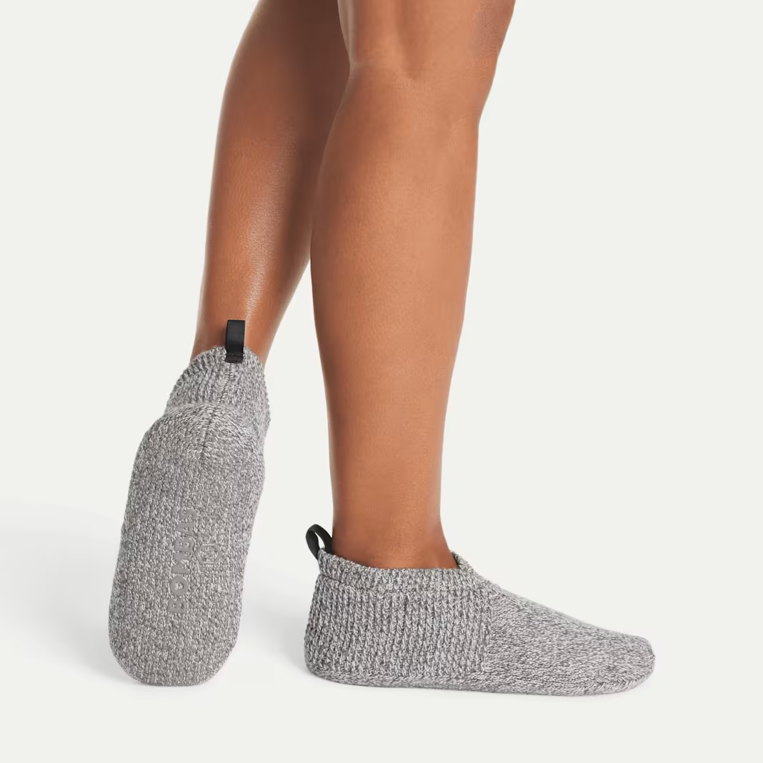 Women's Travel Compression Sock and Gripper Slipper 2-Pack