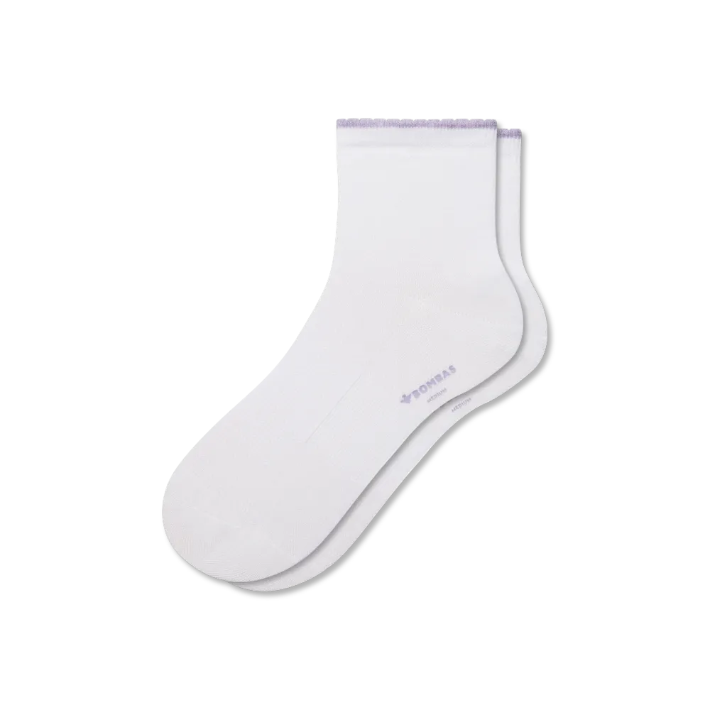 Women¡¯s Scallop Cuff Quarter Socks