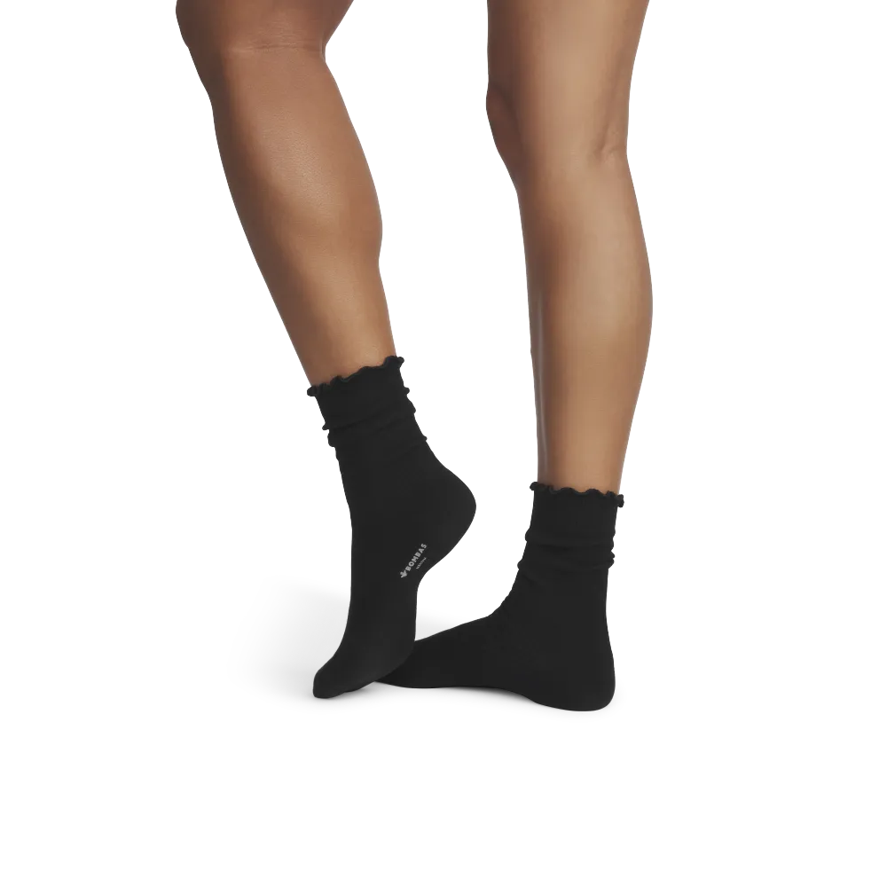 Women's Ruffle Rib Half Calf Socks