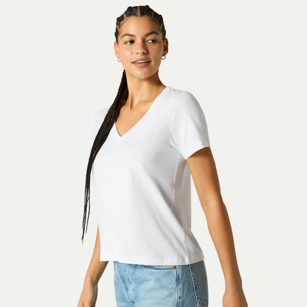 Women's Pima Cotton V-Neck T-Shirt 3-Pack