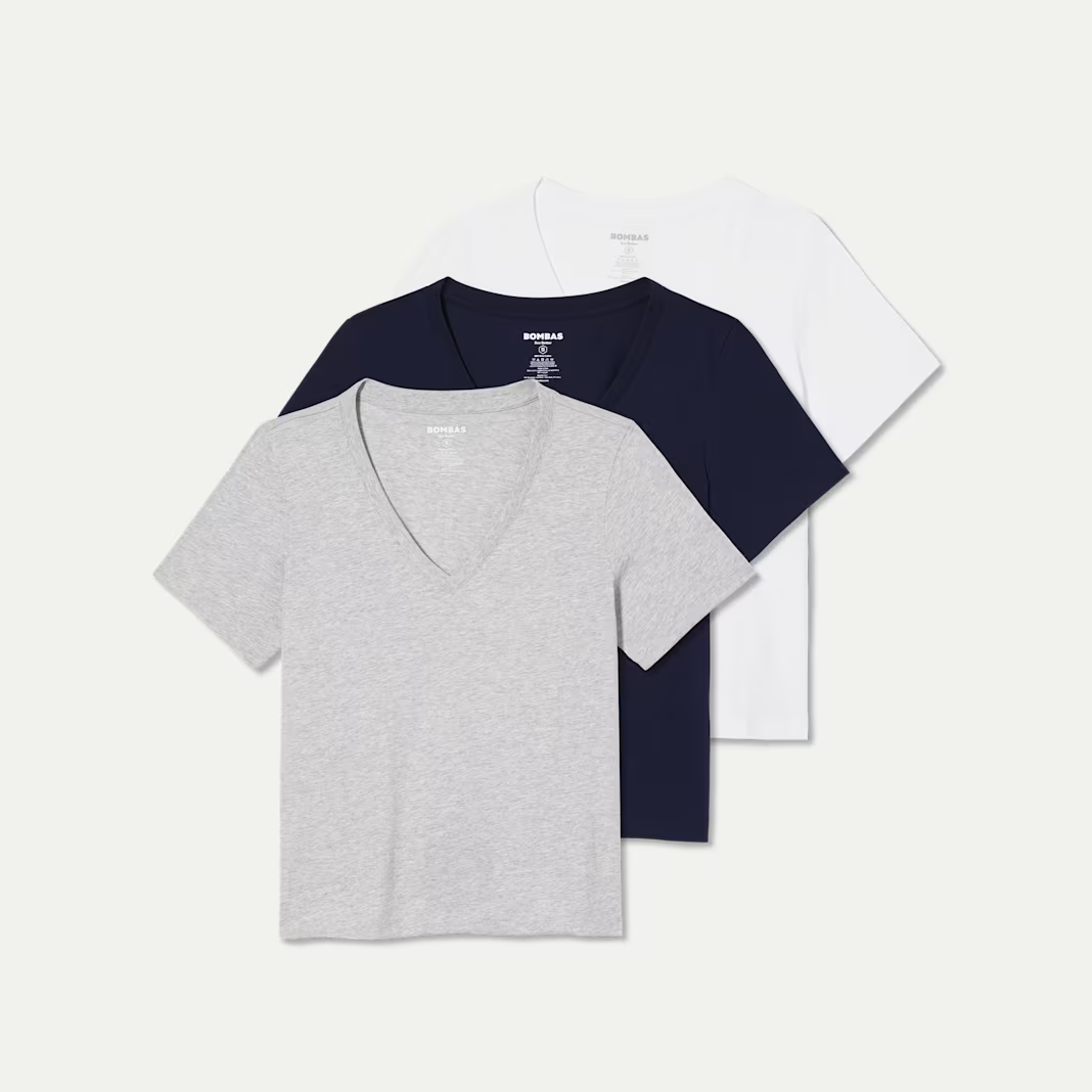 Women's Pima Cotton V-Neck T-Shirt 3-Pack