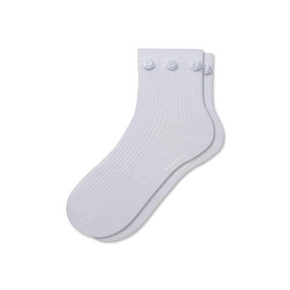 Women's Rosette True Rib Quarter Socks