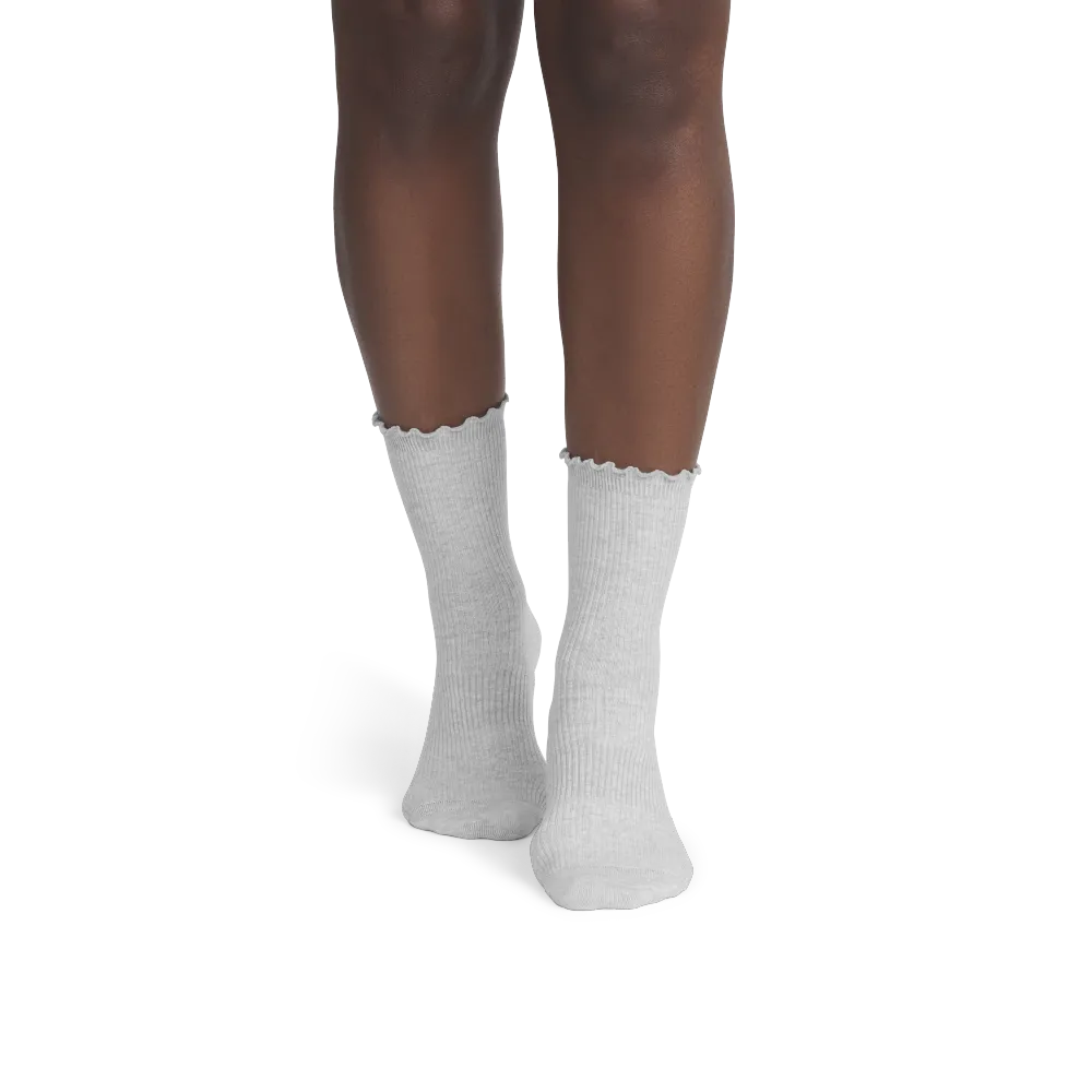 Women's Ruffle Rib Half Calf Socks