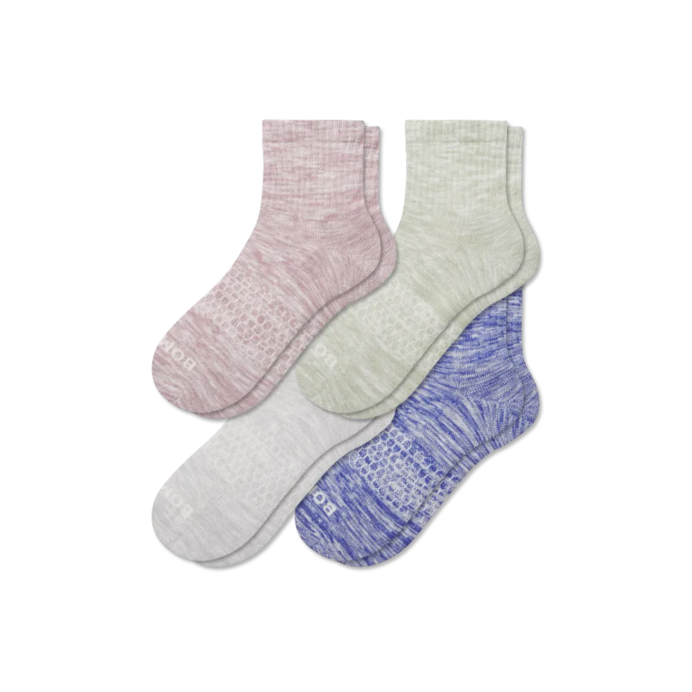 Women's Summer Slub Quarter Sock 4-Pack
