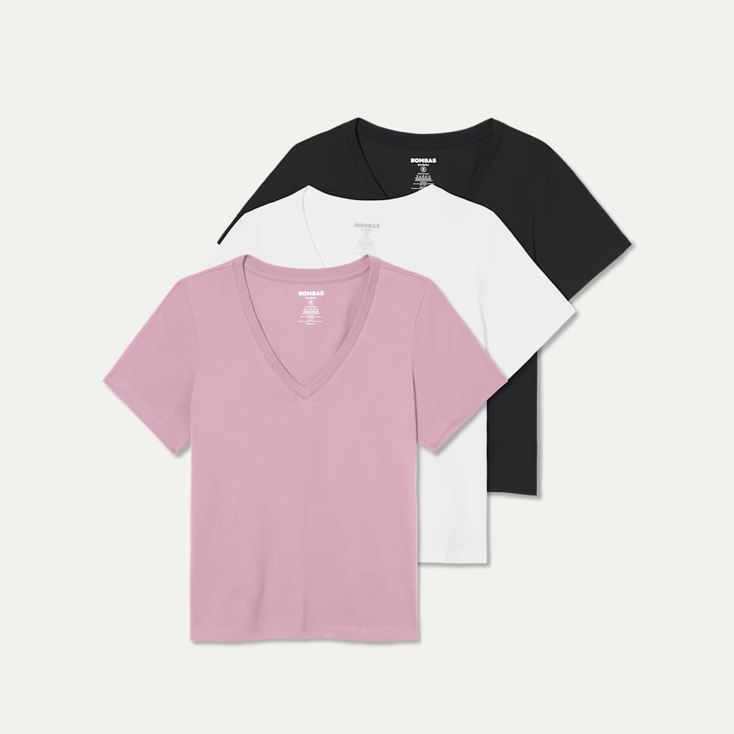 Women's Pima Cotton V-Neck T-Shirt 3-Pack