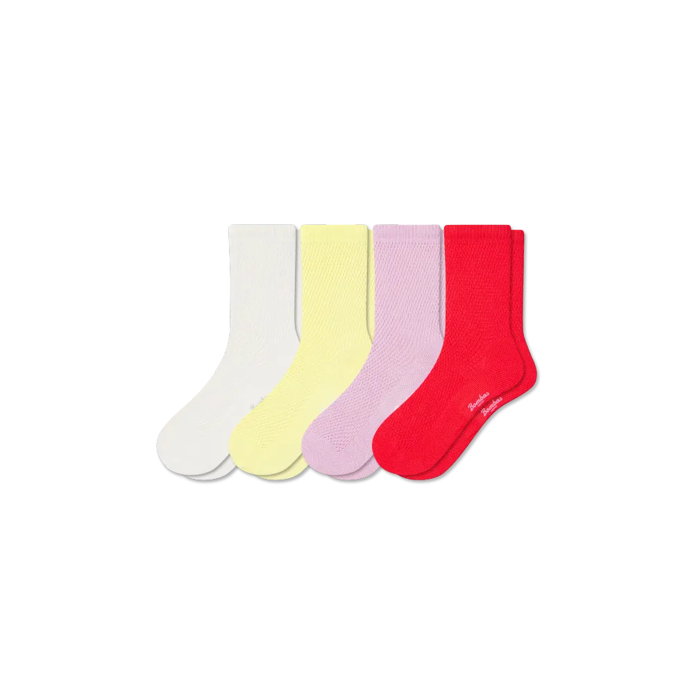 Women's Open Knit Half Calf Sock 4-Pack