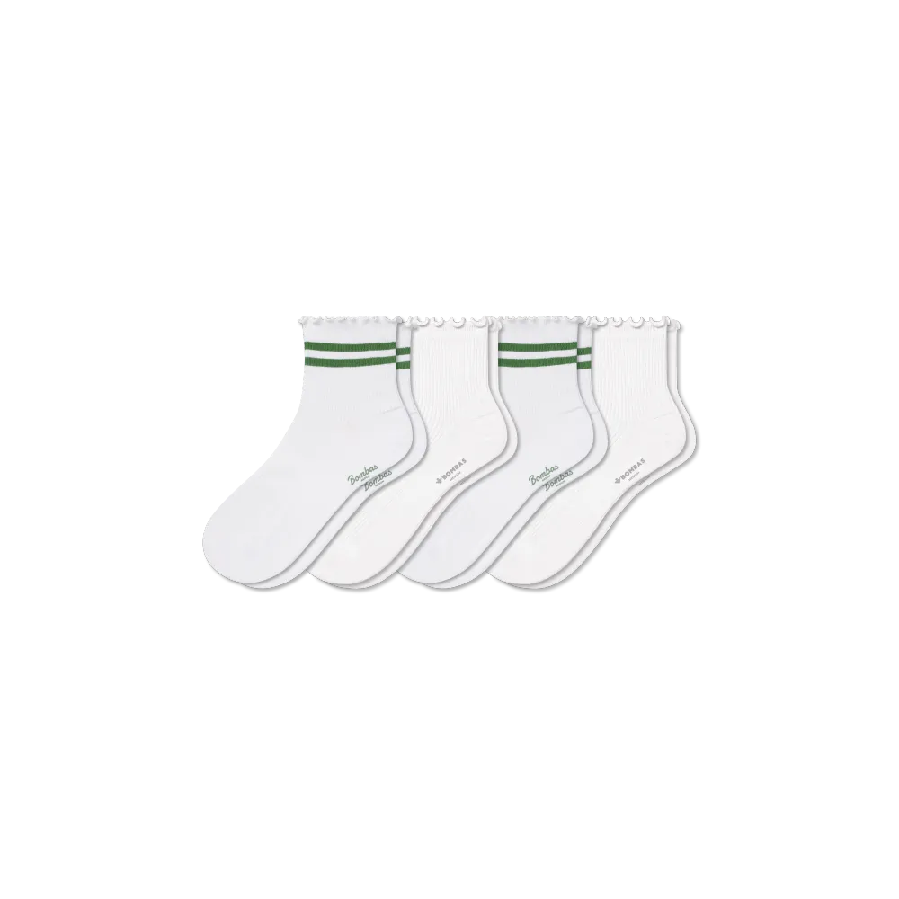 Women's Ruffle Rib Quarter Sock 4-Pack