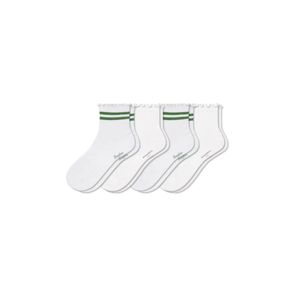 Women's Ruffle Rib Quarter Sock 4-Pack