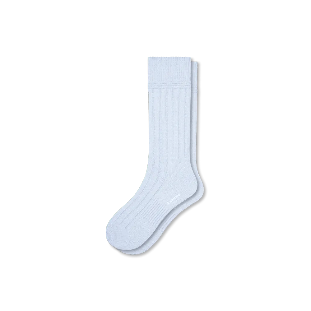 Women's Merino Cashmere Blend Rib Calf Socks