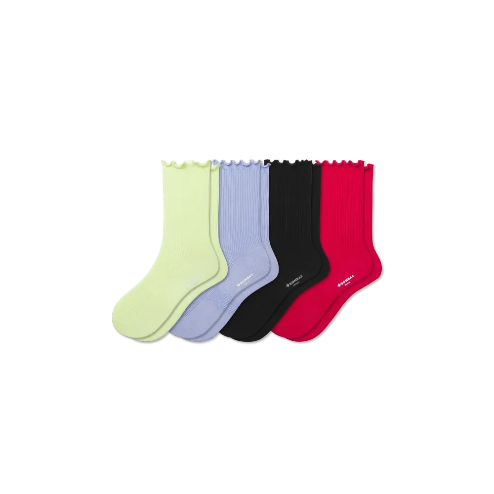 Women's Ruffle Rib Half Calf Sock 4-Pack