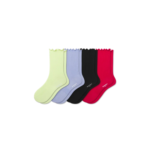 Women's Ruffle Rib Half Calf Sock 4-Pack