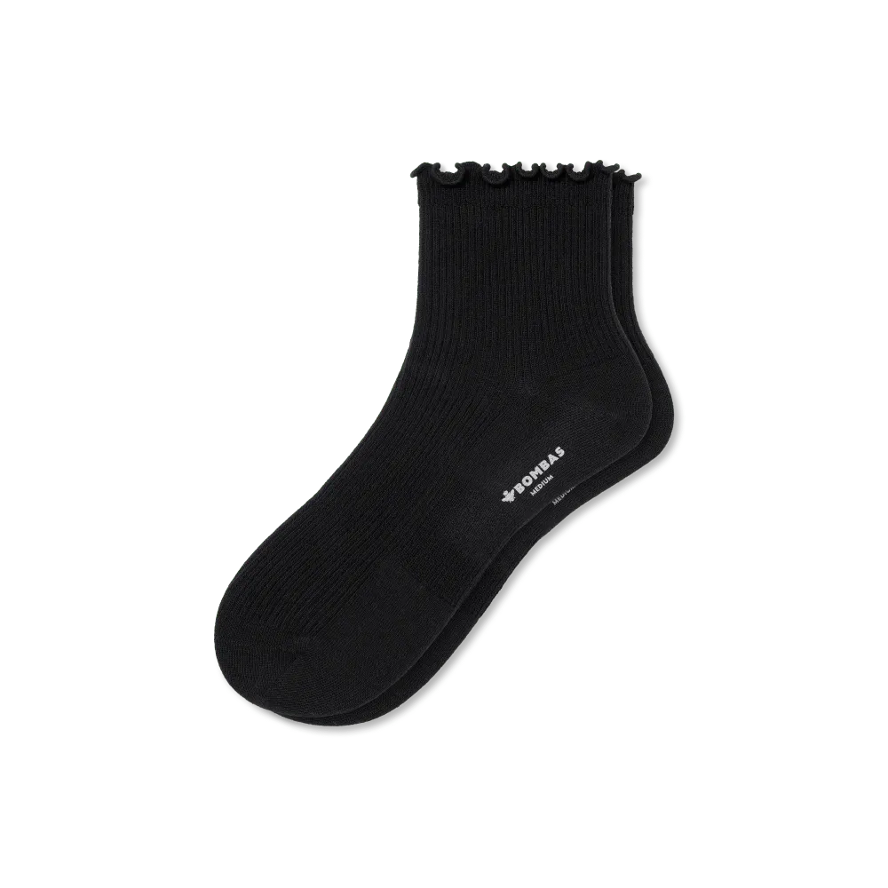 Women's Ruffle Rib Quarter Socks