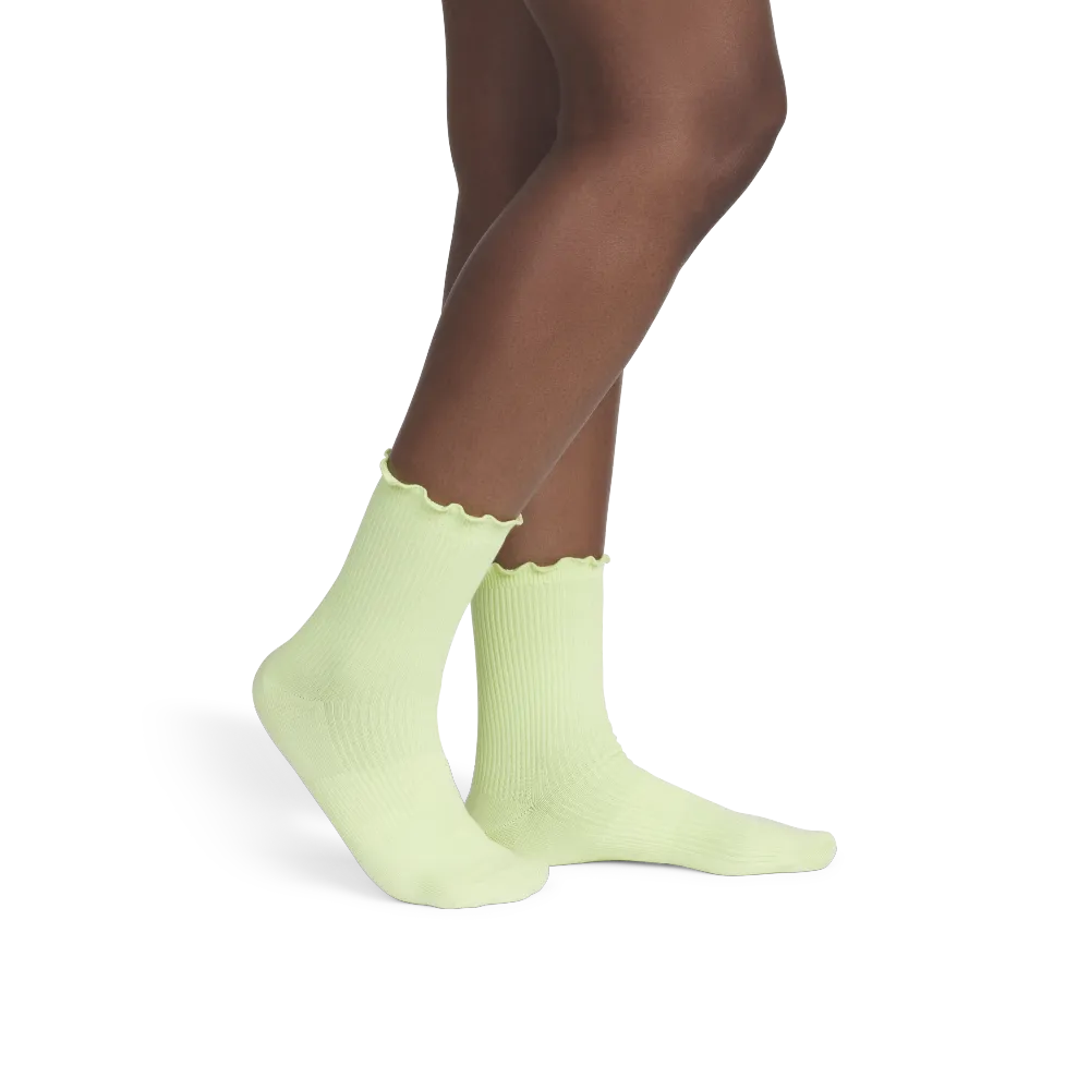 Women's Ruffle Rib Half Calf Socks