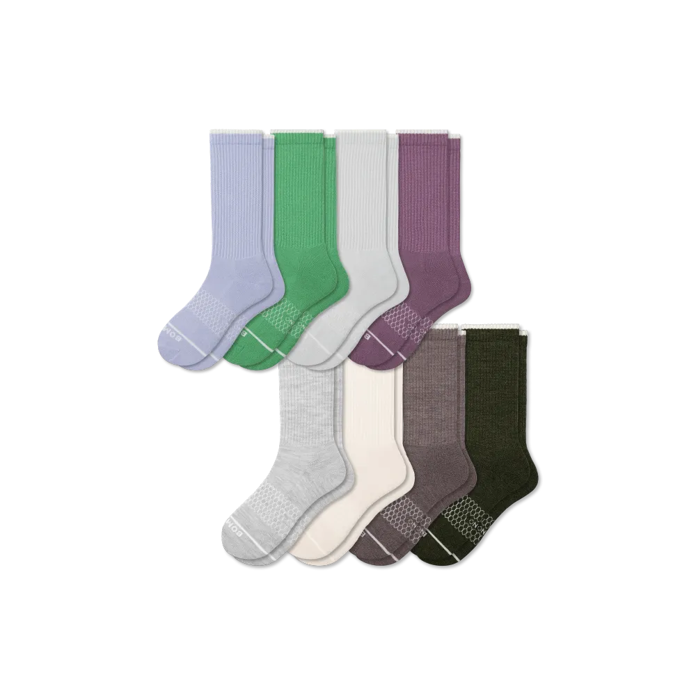 Women's Merino Wool Blend Calf Sock 8-Pack