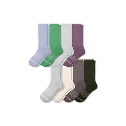 Women's Merino Wool Blend Calf Sock 8-Pack
