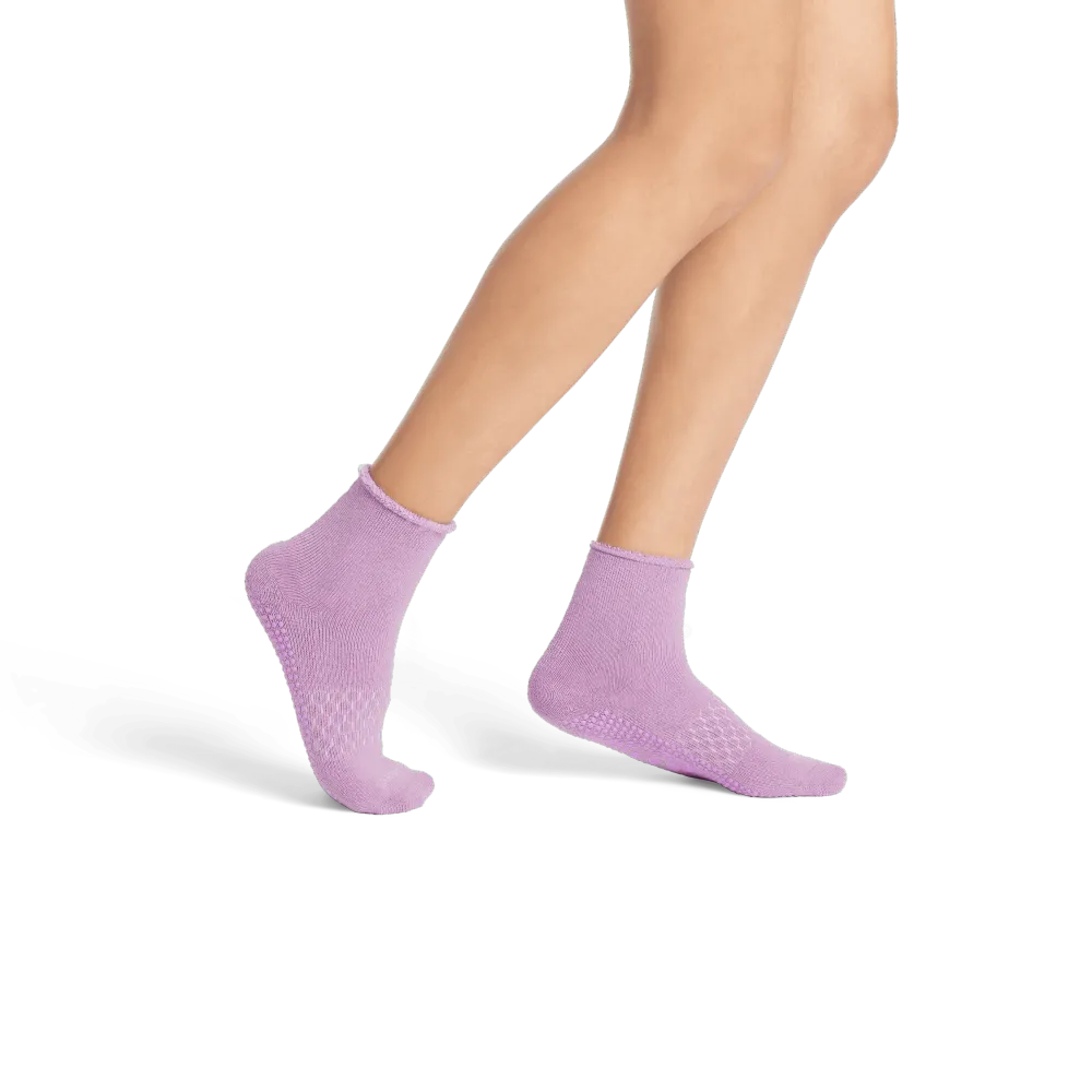 Women's Merino Wool Blend Roll-Top Gripper House Socks