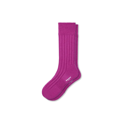 Women's Merino Cashmere Blend Rib Calf Socks