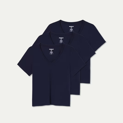 Women's Pima Cotton V-Neck T-Shirt 3-Pack