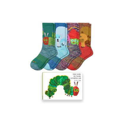Adult Eric Carle Calf Sock 4-Pack & Book