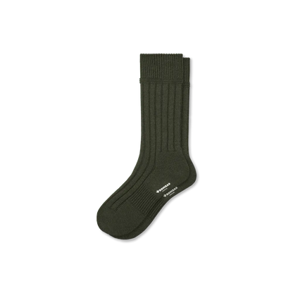 Women's Merino Cashmere Blend Rib Calf Socks