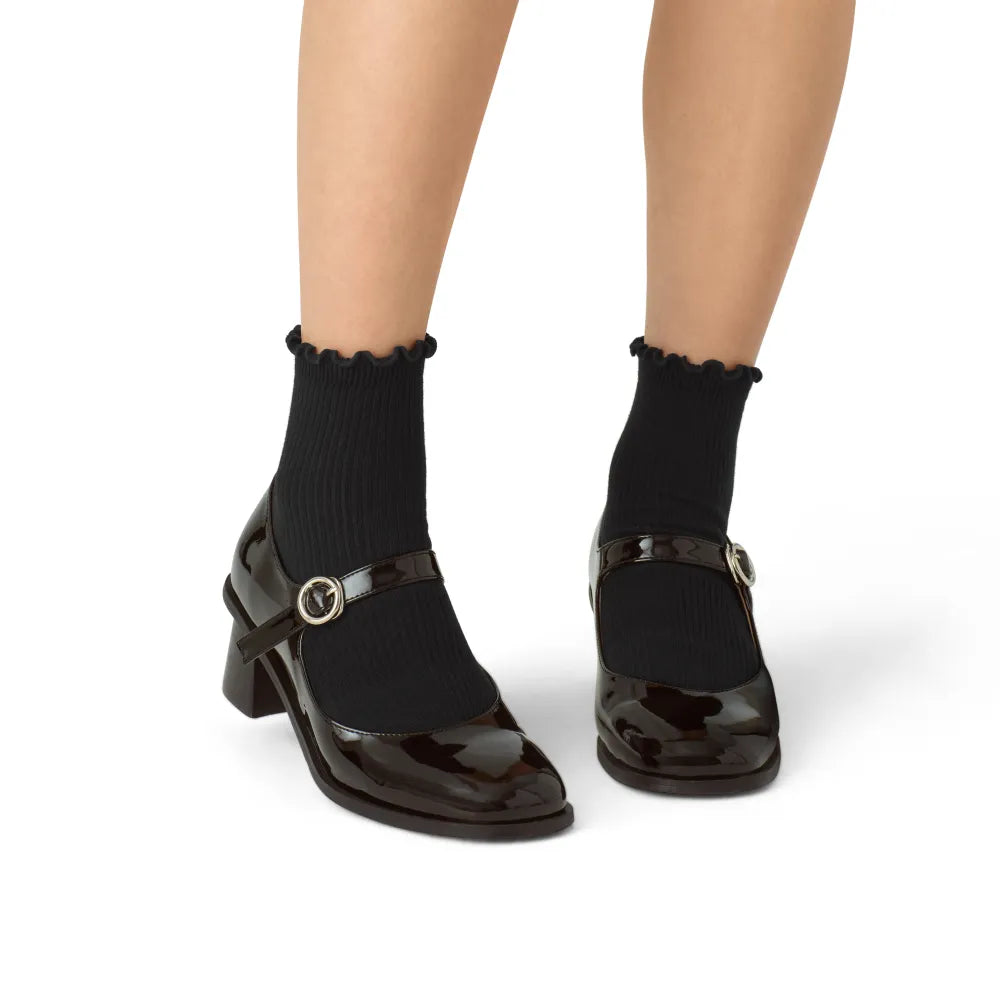 Women's Ruffle Rib Quarter Socks