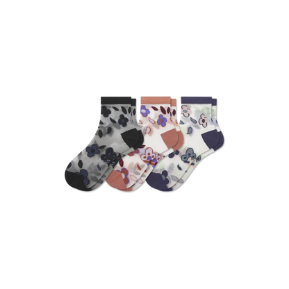 Women¡¯s Sheer Garden Party Quarter Sock 3-Pack