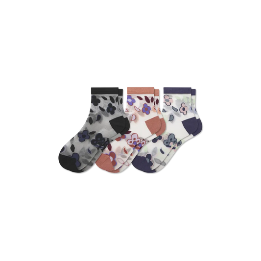 Women¡¯s Sheer Garden Party Quarter Sock 3-Pack